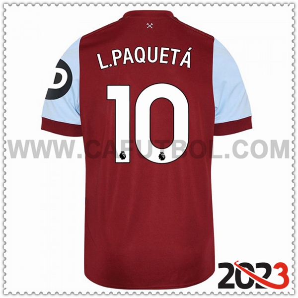 Primera Camiseta Futbol West Ham L. PAQUETÁ #10 2023 2024