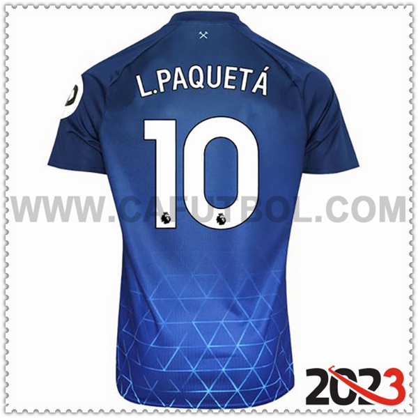 Tercera Camiseta Futbol West Ham L. PAQUETÁ #10 2023 2024