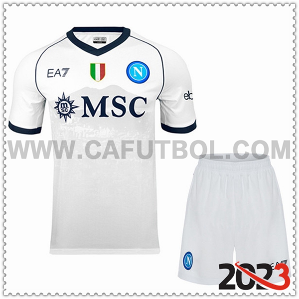 Segunda Equipacion del SSC Napoles + Pantalones Cortos 2023 2024