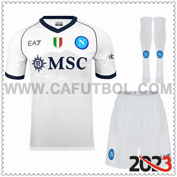 Segunda Equipacion del SSC Napoles (Pantalones + Calcetines) 2023 2024