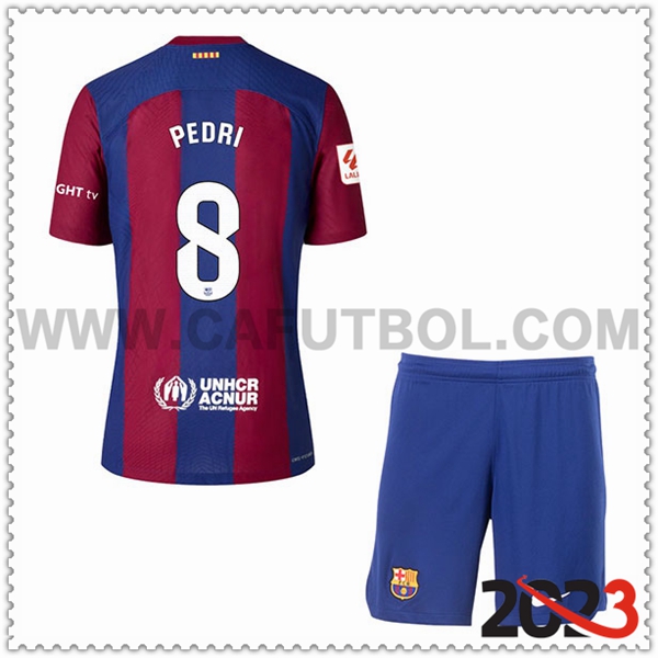 Primera Equipacion del FC Barcelona PEDRI #8 Ninos 2023 2024