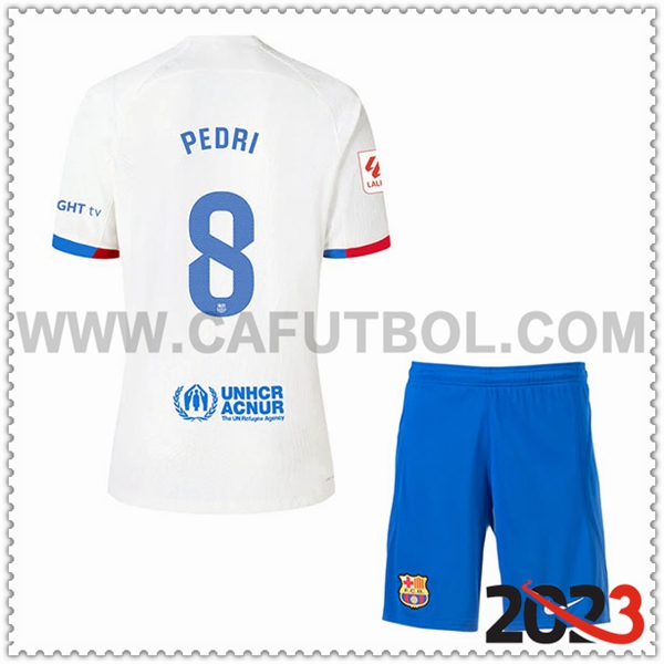 Segunda Equipacion del FC Barcelona PEDRI #8 Ninos 2023 2024
