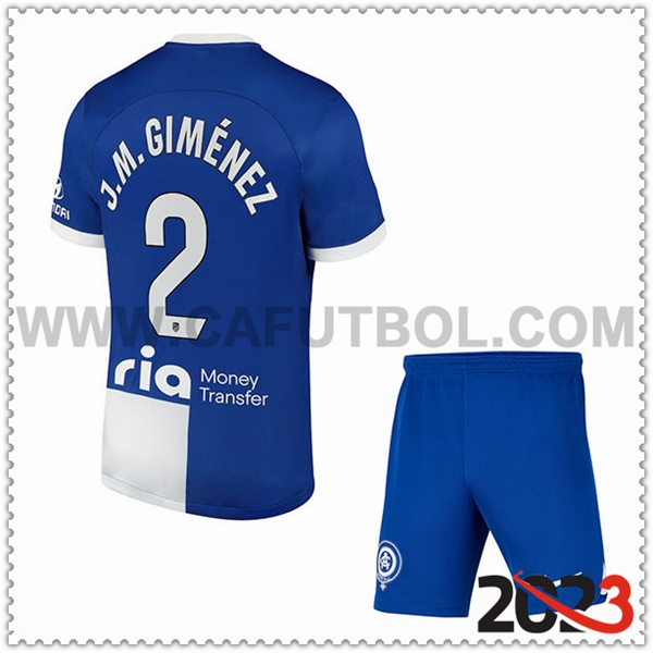 Segunda Equipacion del Atletico Madrid J.M. GIMÉNEZ #2 Ninos 2023 2024
