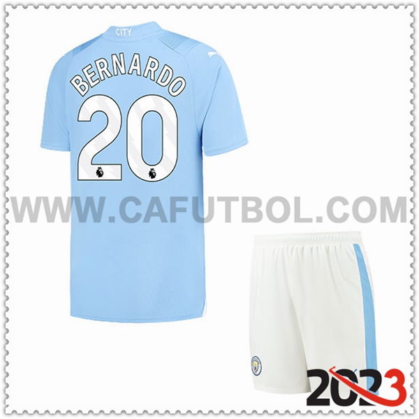 Primera Equipacion del Manchester City BERNARDO #20 Ninos 2023 2024