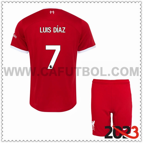 Primera Equipacion del FC Liverpool LUIS DÍAZ #7 Ninos 2023 2024