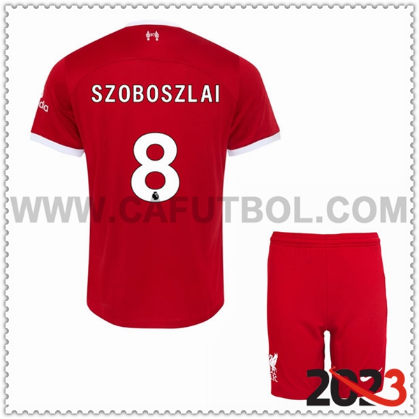 Primera Equipacion del FC Liverpool SZOBOSZLAI #8 Ninos 2023 2024