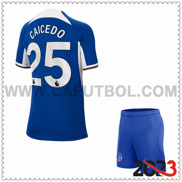 Primera Equipacion del FC Chelsea CAICEDO #25 Ninos 2023 2024