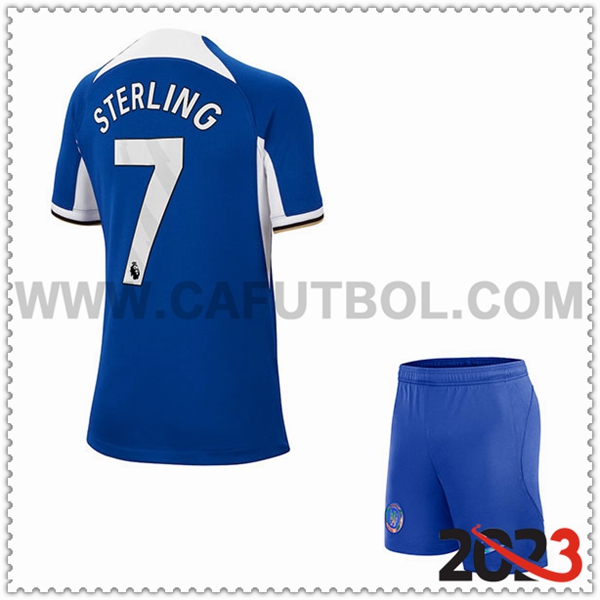 Primera Equipacion del FC Chelsea STERLING #7 Ninos 2023 2024