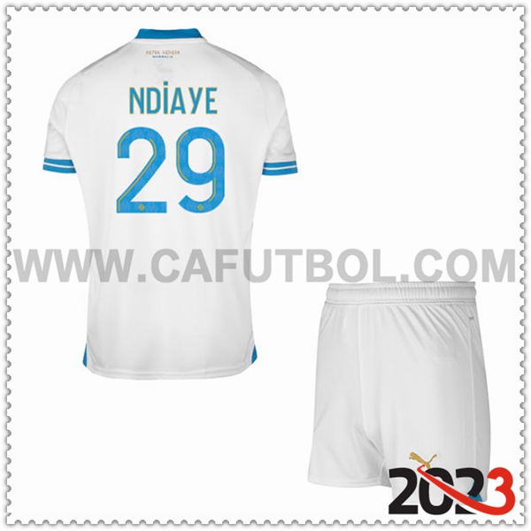 Primera Equipacion del Marsella OM NDIAYE #29 Ninos 2023 2024