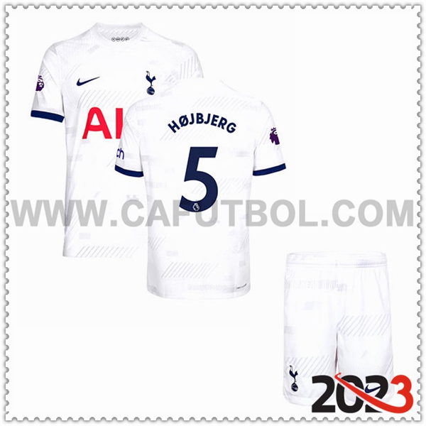 Primera Equipacion del Tottenham Hotspurs HÖJBJERG #5 Ninos 2023 2024