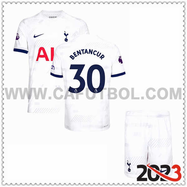 Primera Equipacion del Tottenham Hotspurs BENTANCUR #30 Ninos 2023 2024