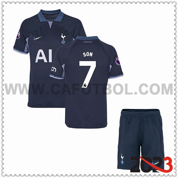 Segunda Equipacion del Tottenham Hotspurs SON #7 Ninos 2023 2024