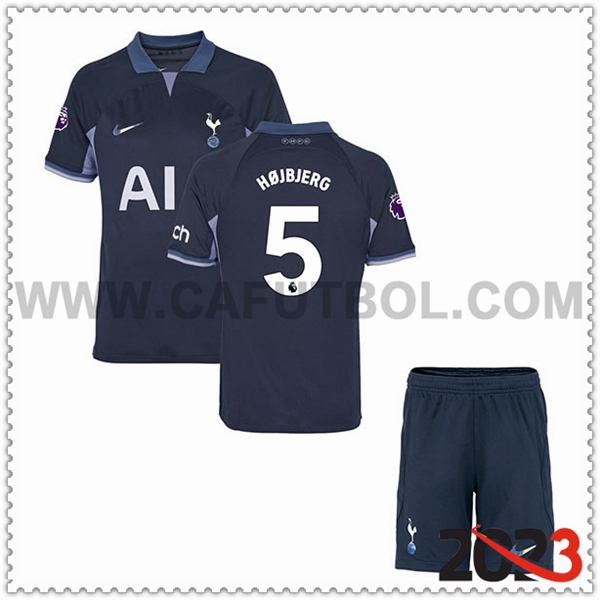 Segunda Equipacion del Tottenham Hotspurs HÖJBJERG #5 Ninos 2023 2024