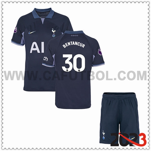 Segunda Equipacion del Tottenham Hotspurs BENTANCUR #30 Ninos 2023 2024