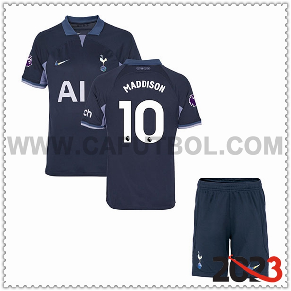 Segunda Equipacion del Tottenham Hotspurs MADDISON #10 Ninos 2023 2024
