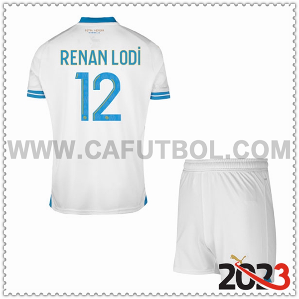 Primera Equipacion del Marsella OM RENAN LODI #12 Ninos 2023 2024