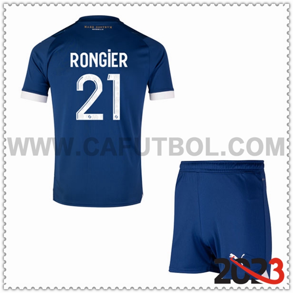 Segunda Equipacion del Marsella OM RONGIER #21 Ninos 2023 2024