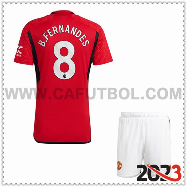 Primera Equipacion del Manchester United B. FERNANDES #8 Ninos 2023 2024