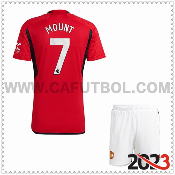 Primera Equipacion del Manchester United MOUNT #7 Ninos 2023 2024