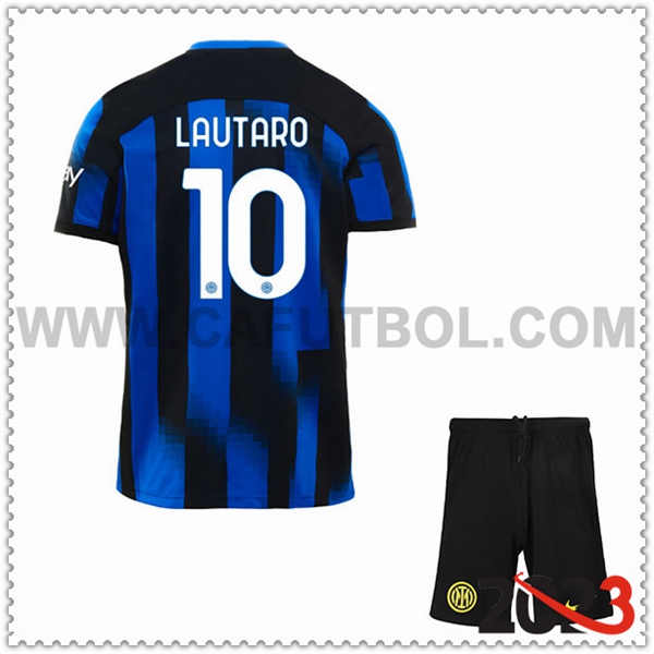 Primera Equipacion del Inter Milan LAUTARO #10 Ninos 2023 2024