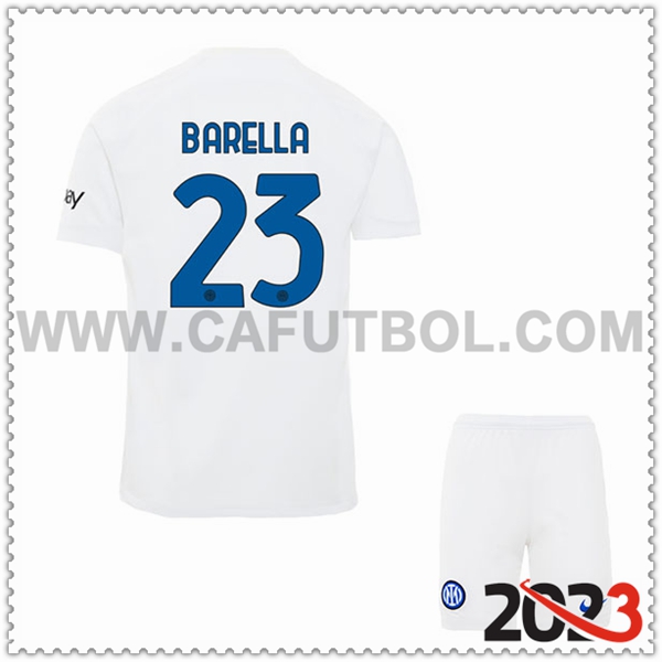 Segunda Equipacion del Inter Milan BARELLA #23 Ninos 2023 2024