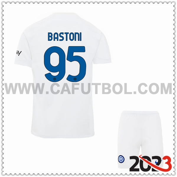 Segunda Equipacion del Inter Milan BASTONI #95 Ninos 2023 2024