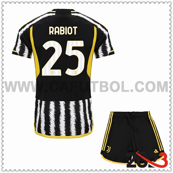 Primera Equipacion del Juventus RABIOT #25 Ninos 2023 2024