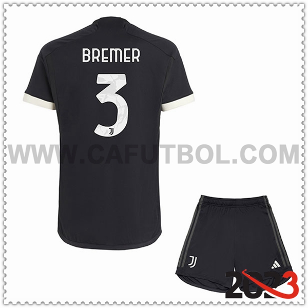 Tercera Equipacion del Juventus BREMER #3 Ninos 2023 2024