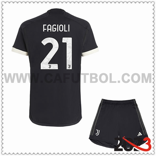 Tercera Equipacion del Juventus FAGIOLI #21 Ninos 2023 2024
