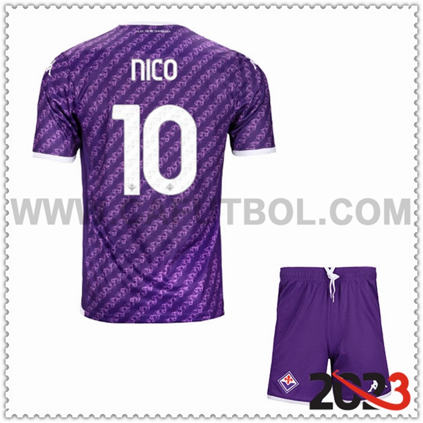 Primera Equipacion del ACF Fiorentina NICO #10 Ninos 2023 2024