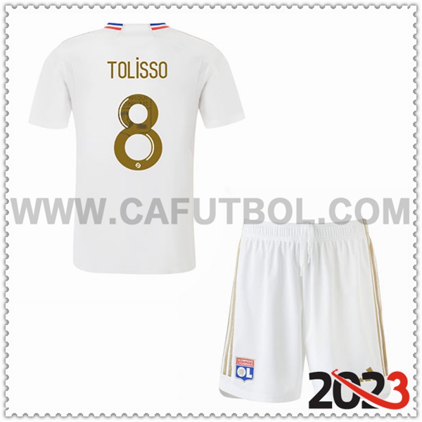 Primera Equipacion del Lyon OL TOLISSO #8 Ninos 2023 2024