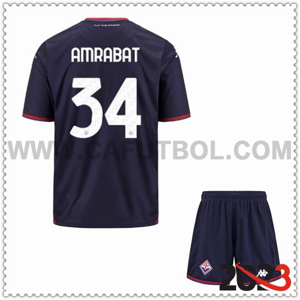 Tercera Equipacion del ACF Fiorentina AMRABAT #34 Ninos 2023 2024