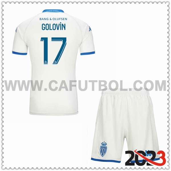 Tercera Equipacion del AS Monaco GOLOVIN #17 Ninos 2023 2024