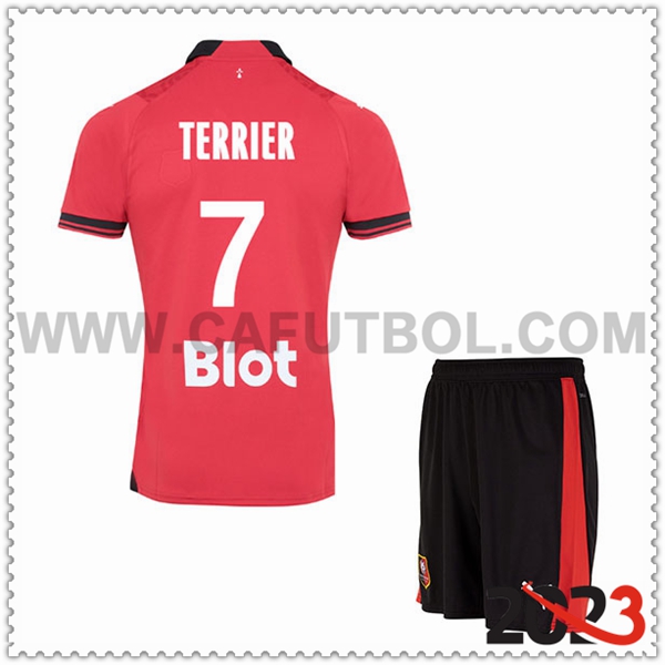 Primera Equipacion del Stade Rennais TERRIER #7 Ninos 2023 2024