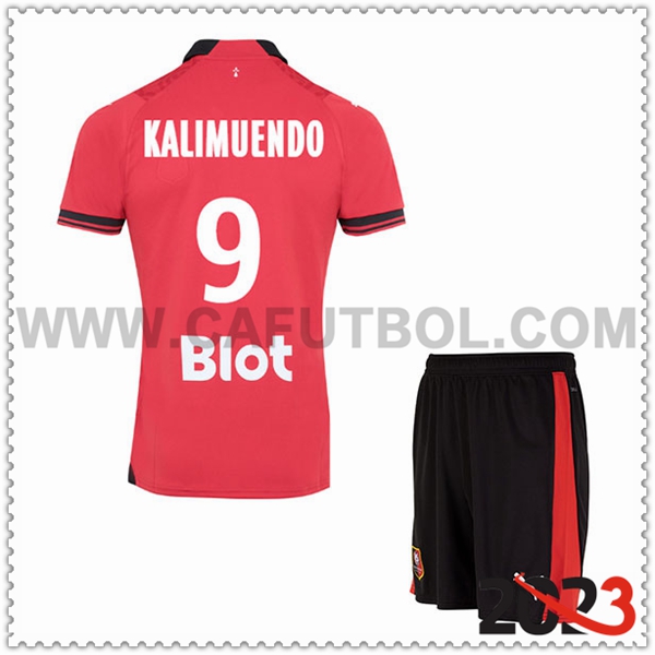 Primera Equipacion del Stade Rennais KALIMUENDO #9 Ninos 2023 2024