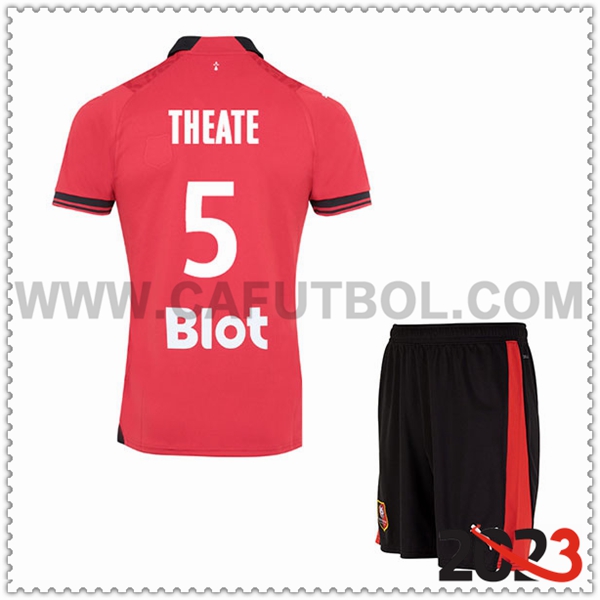 Primera Equipacion del Stade Rennais THEATE #5 Ninos 2023 2024