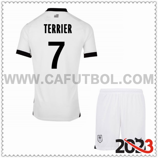 Segunda Equipacion del Stade Rennais TERRIER #7 Ninos 2023 2024