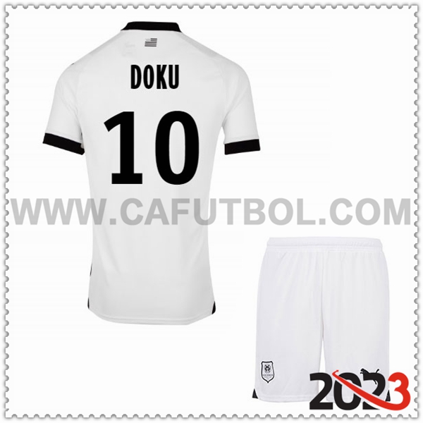 Segunda Equipacion del Stade Rennais DOKU #10 Ninos 2023 2024
