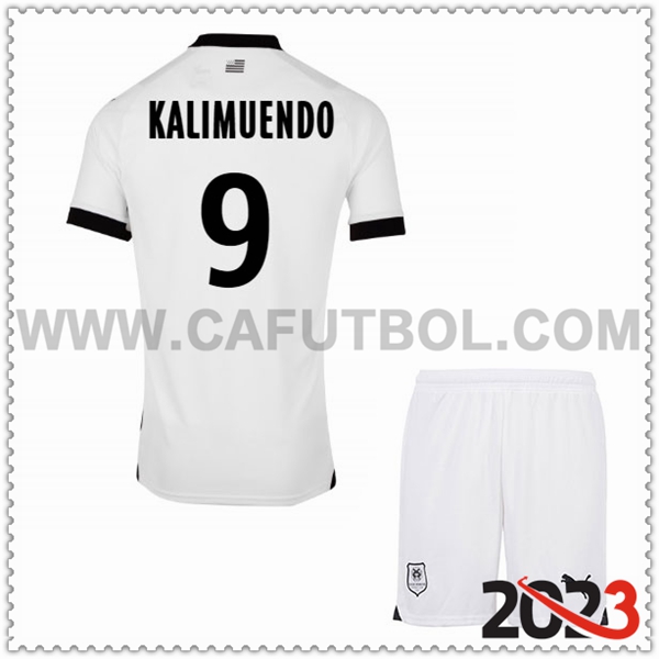 Segunda Equipacion del Stade Rennais KALIMUENDO #9 Ninos 2023 2024