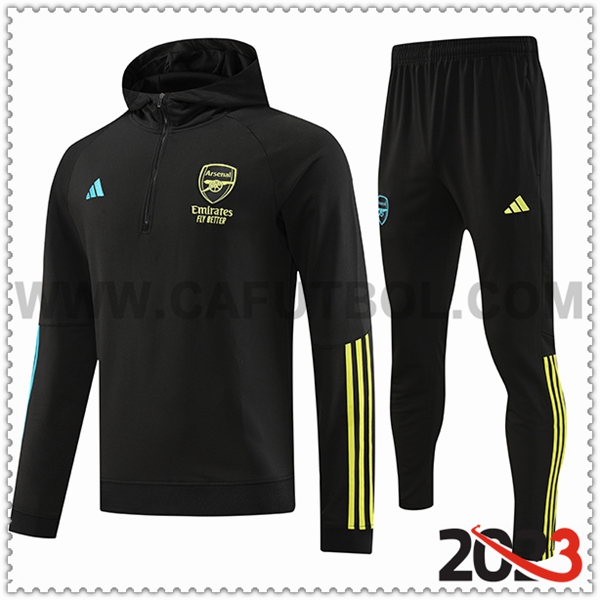 Chaqueta Con Capucha Chandal Arsenal Negro 2023 2024