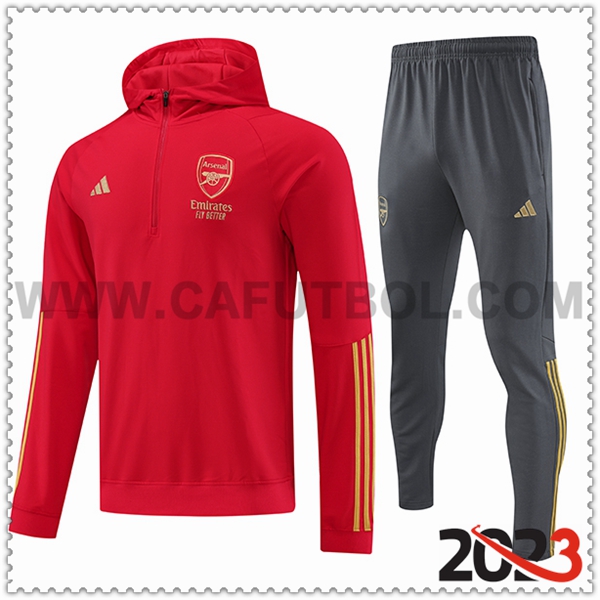 Chaqueta Con Capucha Chandal Arsenal Rojo 2023 2024