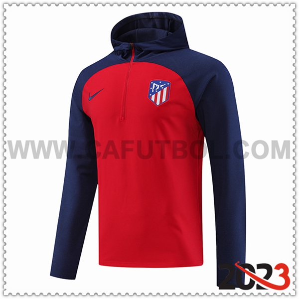 Sudadera Entrenamiento Capucha Atletico Madrid Rojo 2023 2024