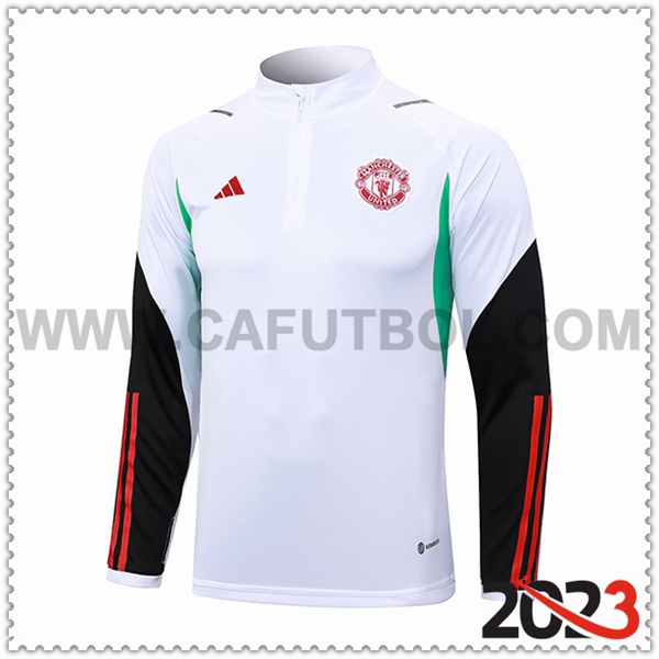 Sudadera Entrenamiento Manchester United Blanco 2023 2024 -03