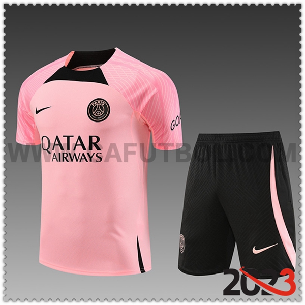Camiseta Entrenamiento + Cortos PSG Nino Rosa 2023 2024