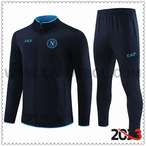 Chaqueta Chandal Futbol SSC Napoles Negro/Azul 2023 2024