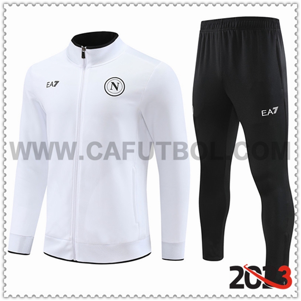 Chaqueta Chandal Futbol SSC Napoles Blanco/Negro 2023 2024