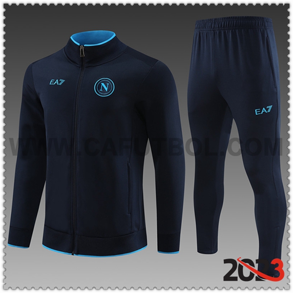 Chaqueta Chandal Futbol SSC Nápoles Ninos Negro/Azul 2023 2024
