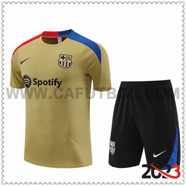 Camiseta Entrenamiento + Cortos FC Barcelona Ninos Marrón/Rojo/Azul/Negro 2023 2024