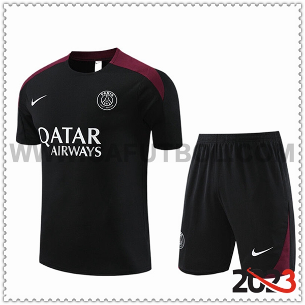 Camiseta Entrenamiento + Cortos PSG Ninos Negro 2023 2024 -03