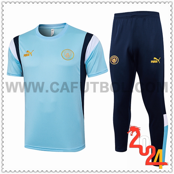 Camiseta Polo Manchester City + Pantalones Azul/Negro 2023 2024
